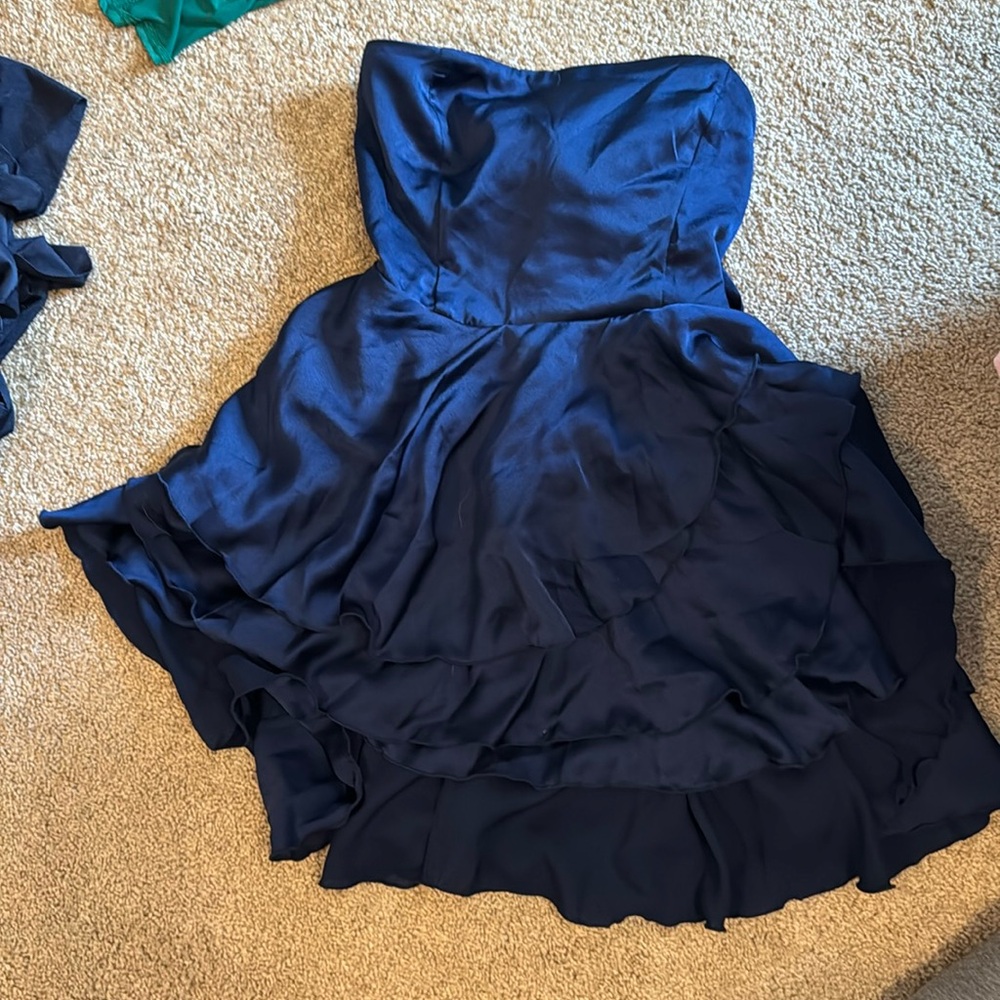 Blue strapless dress